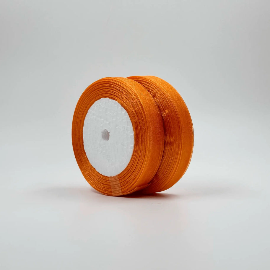 Organza Ribbon (0.5 inch) (35 meter) - Orange - Prismribbons