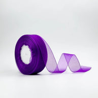 Organza Ribbon (1 inch) (35 meter) - Coffee - Prismribbons
