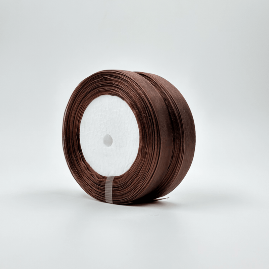 Organza Ribbon - Brown (0.5 inch) - Prismribbons