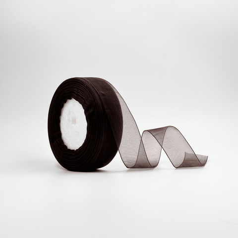 Organza Ribbon - Brown (1 inch) - Prismribbons