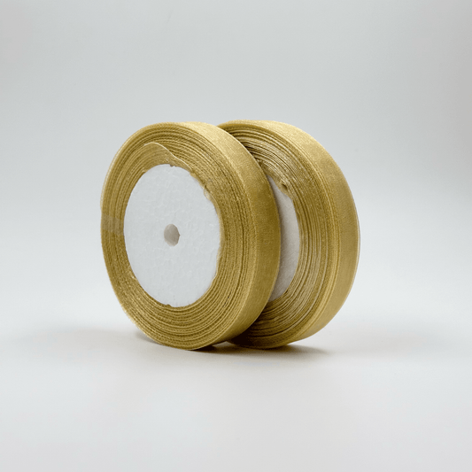 Organza Ribbon - Gold (0.5 inch) - Prismribbons