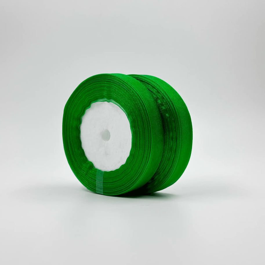 Organza Ribbon - Green (0.5 inch) - Prismribbons
