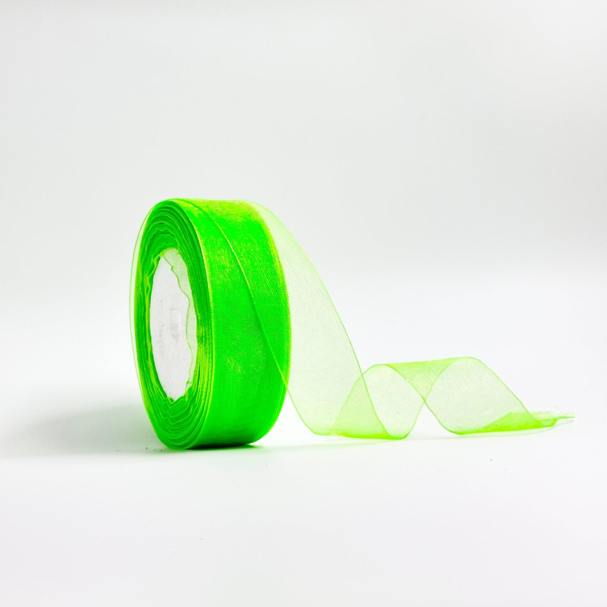 Organza Ribbon - Lime Green (1 inch) - Prismribbons