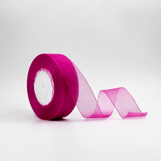 Organza Ribbon - Magenta (1 inch) - Prismribbons