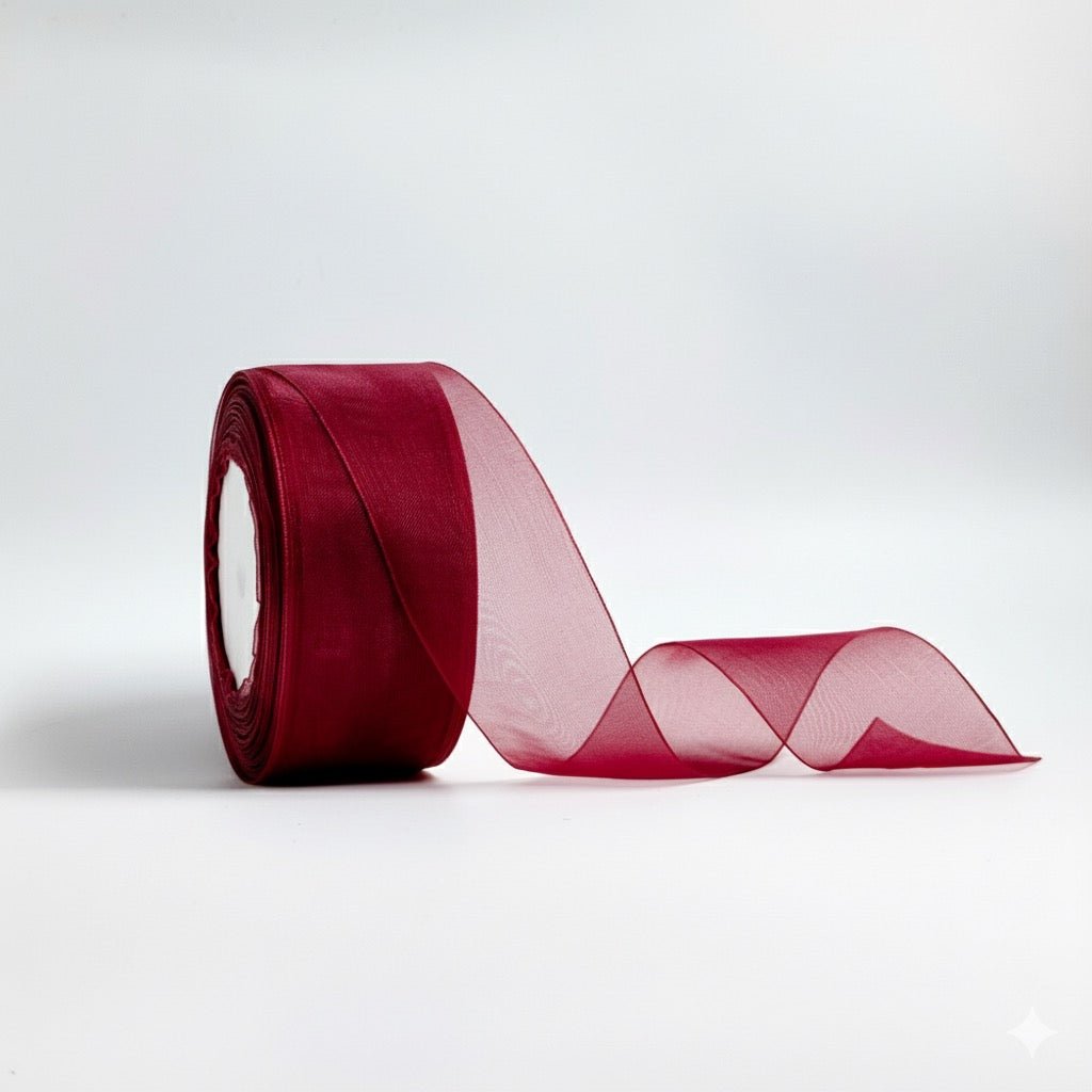 Organza Ribbon - Maroon (1.5 inch) - Prismribbons
