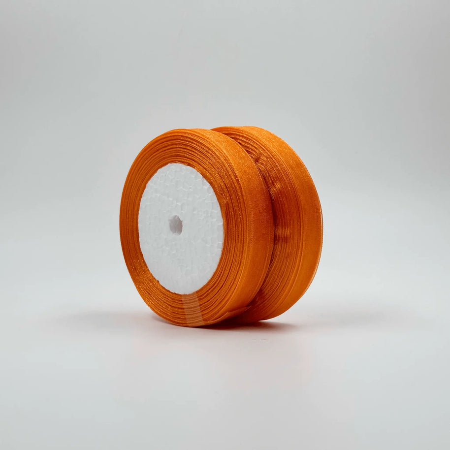 Organza Ribbon - Orange (0.5 inch) - Prismribbons