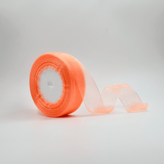 Organza Ribbon - Peach (1 inch) - Prismribbons