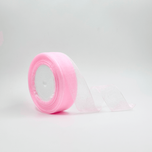 Organza Ribbon - Pink (1 inch) - Prismribbons