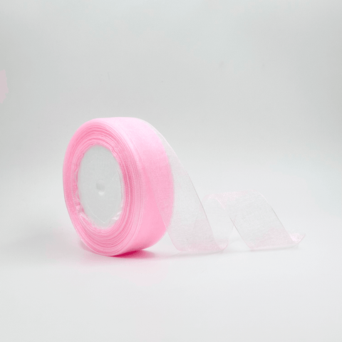 Organza Ribbon - Pink (1 inch) - Prismribbons