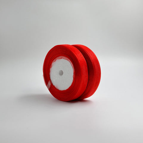 Organza Ribbon - Red (0.5 inch) - Prismribbons