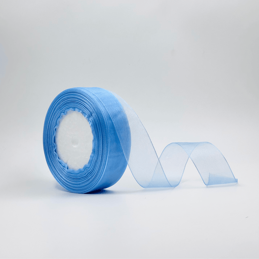 Organza Ribbon - Sky Blue (1 inch) - Prismribbons