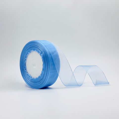 Organza Ribbon - Sky Blue (1 inch) - Prismribbons