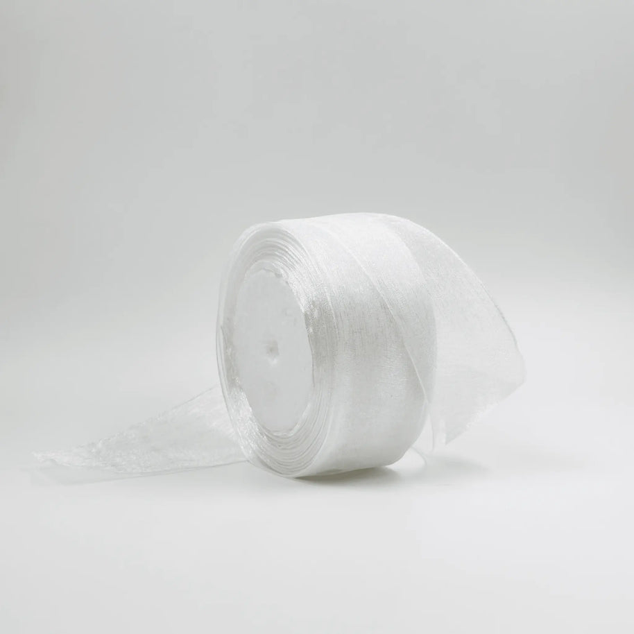 Organza Ribbon - White (1.5 inch) - Prismribbons