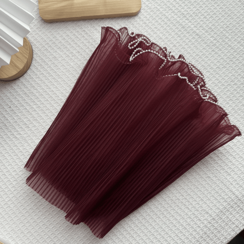 Pearl Mesh For Bouquets - Maroon (3.5 meters) - Prismribbons