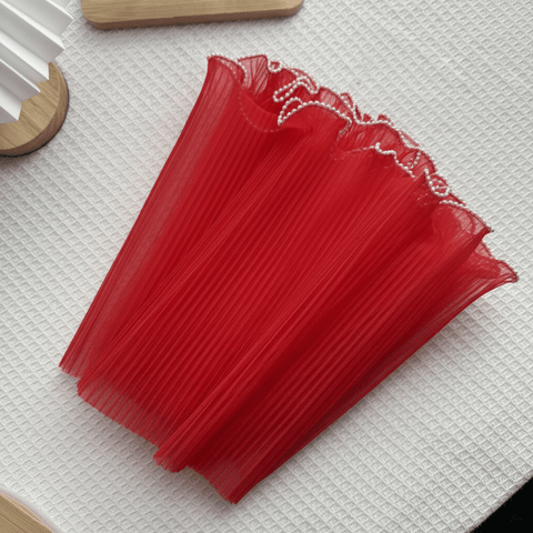 Pearl Mesh For Bouquets - Red (3.5 meters) - Prismribbons