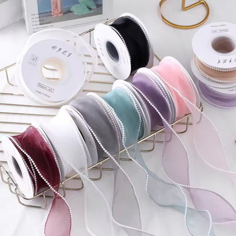 Pearl Ribbon (1.5 inch) (5 meters) - White - Prismribbons