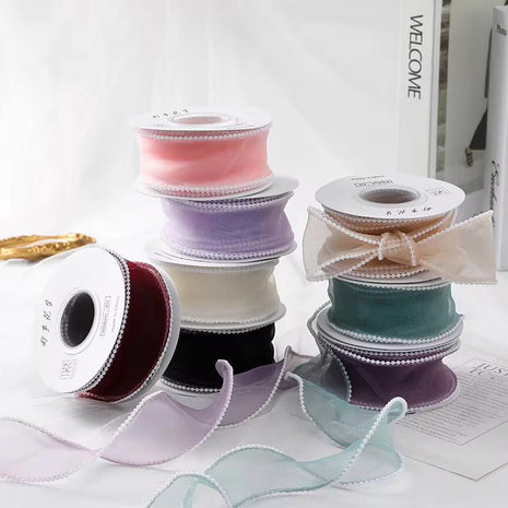 Pearl Ribbon (1.5 inch) (5 meters) - White - Prismribbons