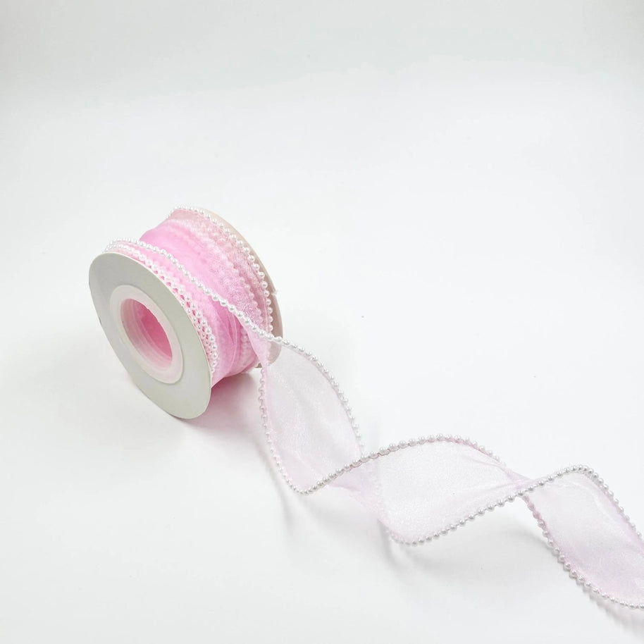 Pearl Ribbon (1.5 inch) (5 meters) - Baby Pink - Prismribbons