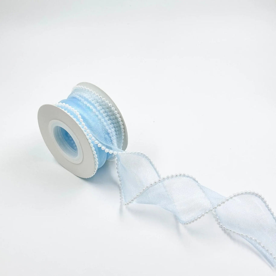 Pearl Ribbon (1.5 inch) (5 meters) - Sky Blue - Prismribbons