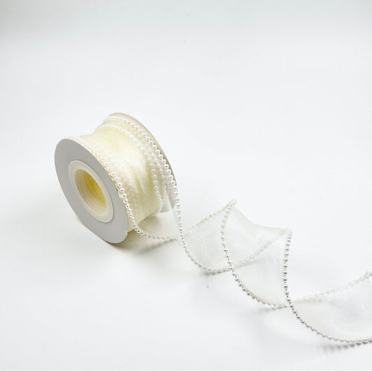 Pearl Ribbon - Cream (1.5 inch) (5 yards) - Prismribbons