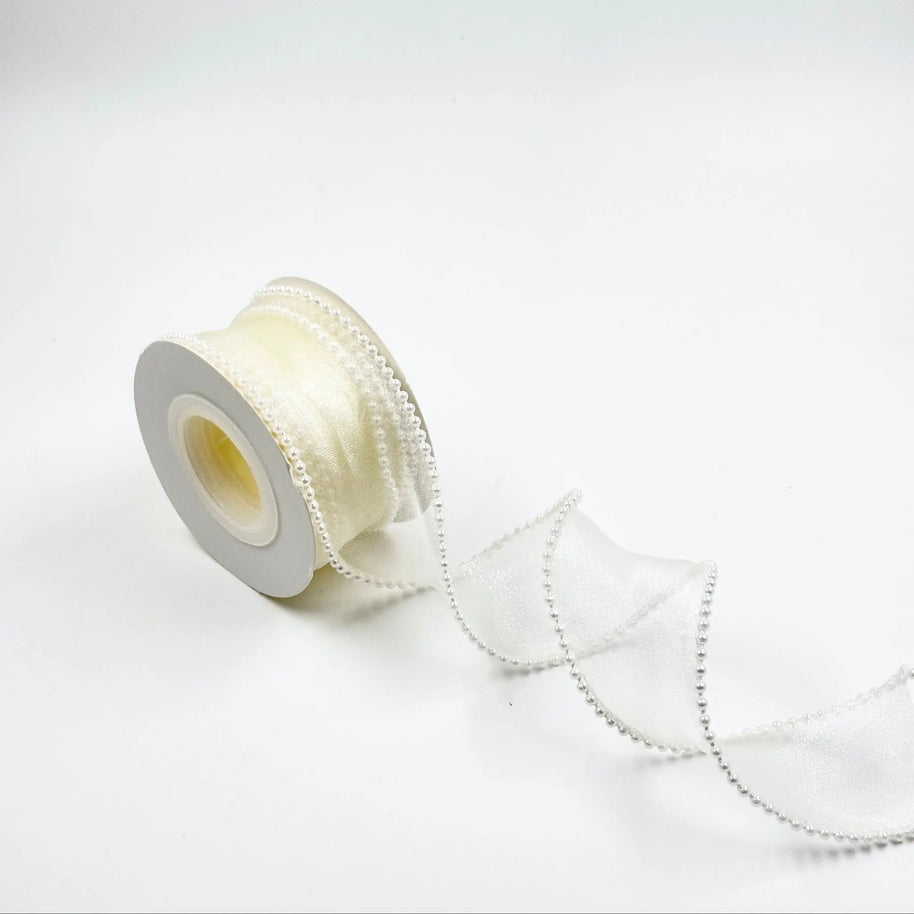 Pearl Ribbon - Cream (1.5 inch) (5 yards) - Prismribbons