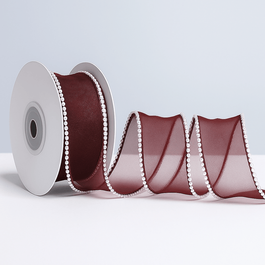 Pearl Ribbon - Maroon (9MTR) - Prismribbons