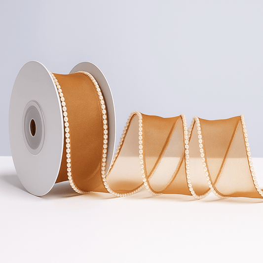 Pearl Ribbon - Mustard (9MTR) - Prismribbons