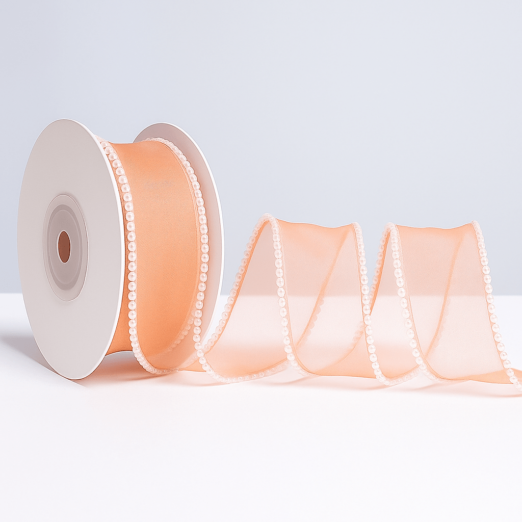 Pearl Ribbon - Peach (9MTR) - Prismribbons