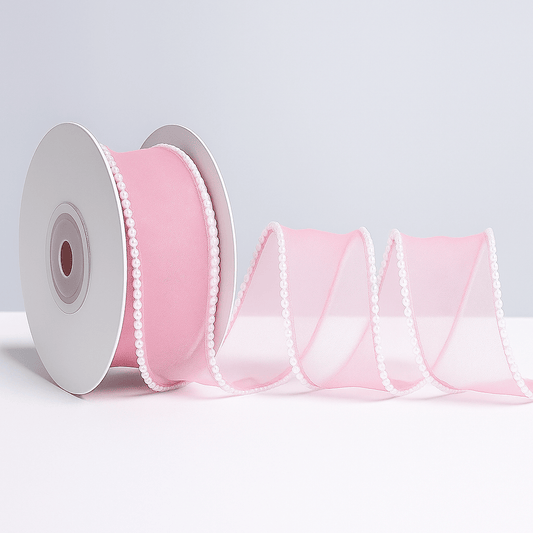 Pearl Ribbon - Pink (9MTR) - Prismribbons