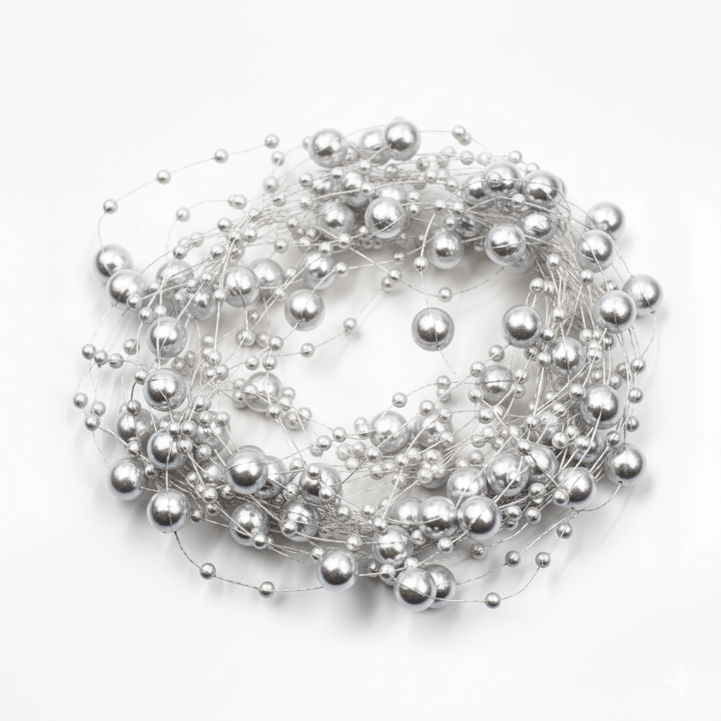 Pearl String - Silver - Prismribbons
