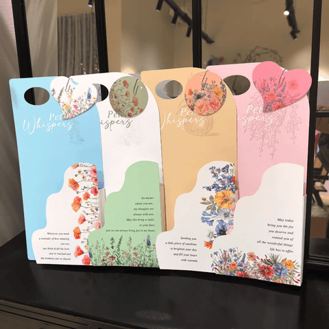 "Petal Whispers" Flower Bouquet Card with Tag (5 pcs) - Prismribbons