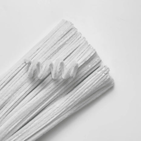 Premium Pipe Cleaner (8mm) - 100PCS - White - Prismribbons