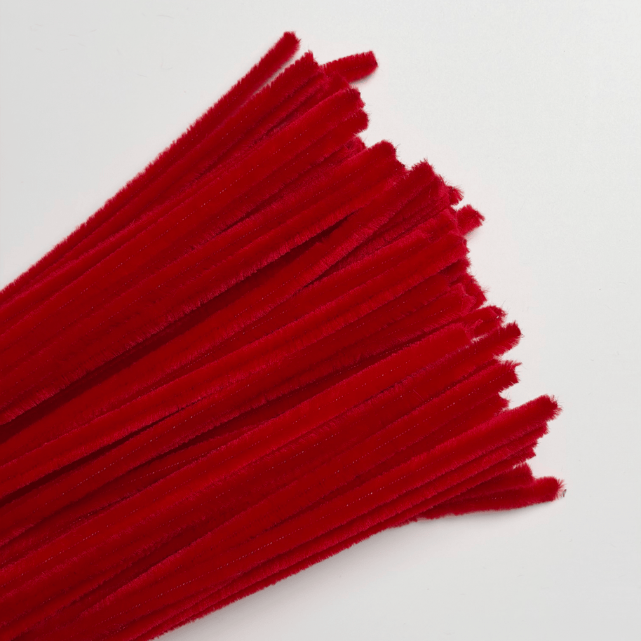 Premium Pipe Cleaner (8mm) - 100PCS - Ruby Red - Prismribbons