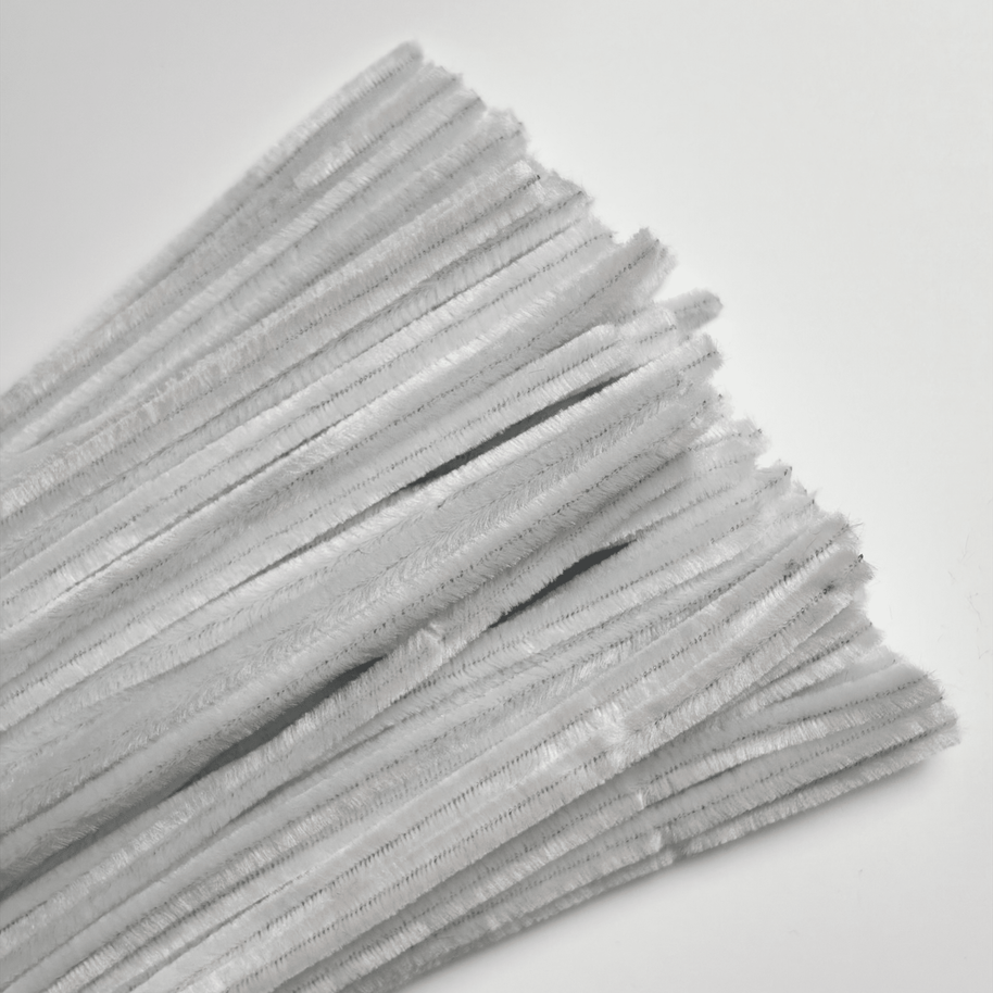 Premium Pipe Cleaner (8mm) - 100PCS - White - Prismribbons