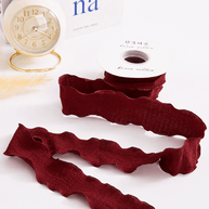 Ruffle Lace Ribbon (1.5 inch) (9 meters) - Maroon - Prismribbons