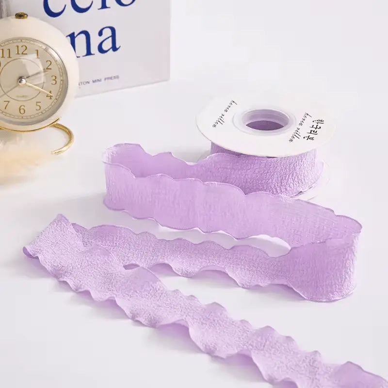 Ruffle Lace Ribbon (1.5 inch) (9 meters) - Purple - Prismribbons