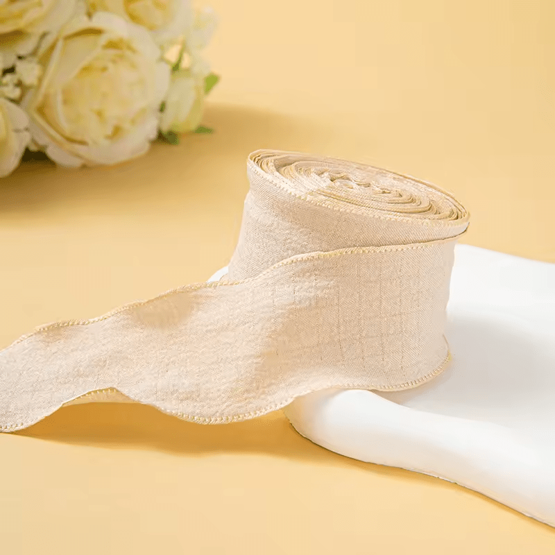 Ruffle Lace Ribbon - Champagne (9 meters) - Prismribbons