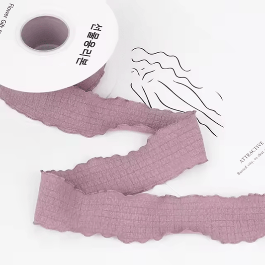 Ruffle Lace Ribbon - Dusty Pink (9 meters) - Prismribbons