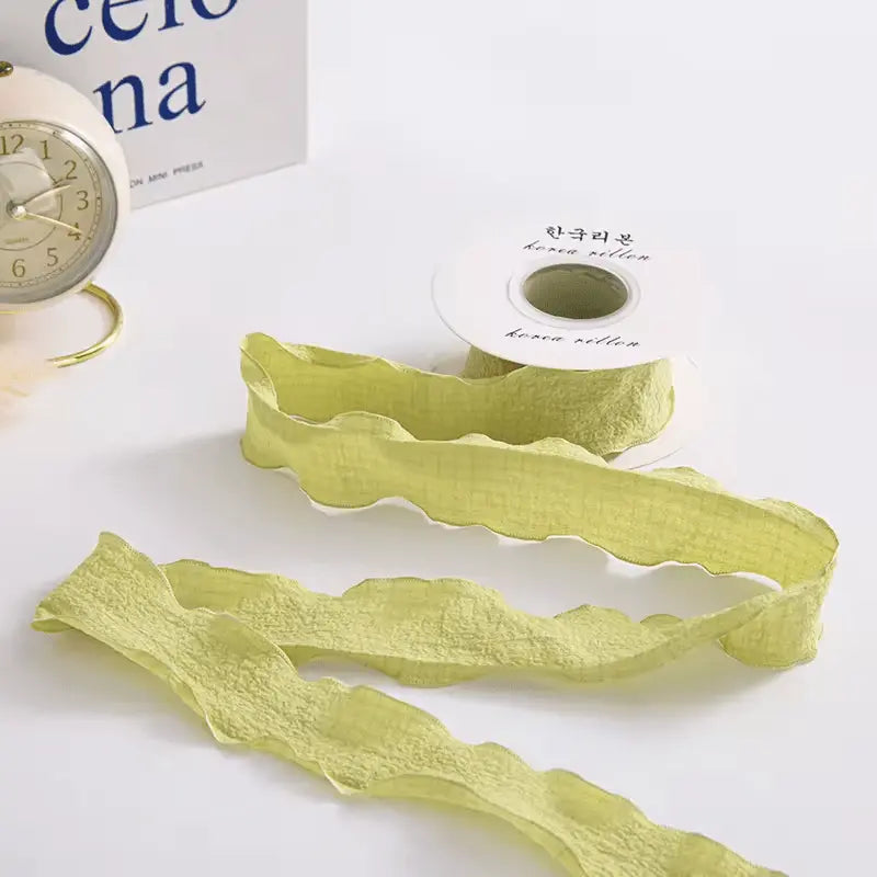 Ruffle Lace Ribbon - Matcha Green (9 meters) - Prismribbons