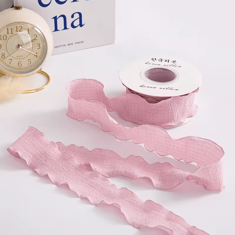 Ruffle Lace Ribbon - Rose Pink (9 meters) - Prismribbons