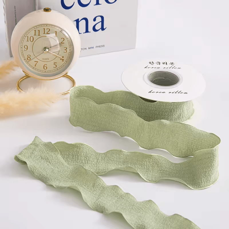 Ruffle Lace Ribbon - Sage Green (9 meters) - Prismribbons