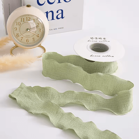 Ruffle Lace Ribbon - Sage Green (9 meters) - Prismribbons