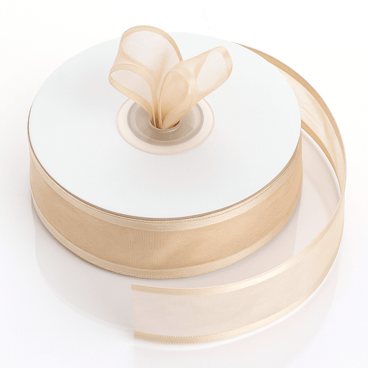 Satin Edged Organza - Champagne - Prismribbons