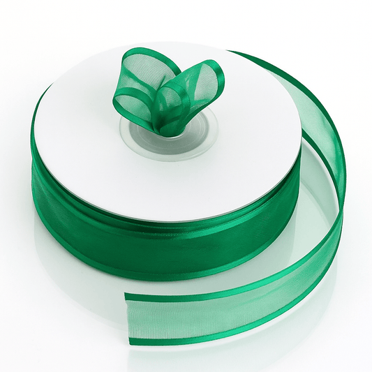Satin Edged Organza - Green - Prismribbons