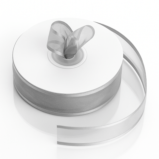 Satin Edged Organza - Grey - Prismribbons