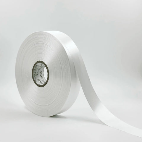 Satin Ribbon (1 inch) (180 meter) - White - Prismribbons