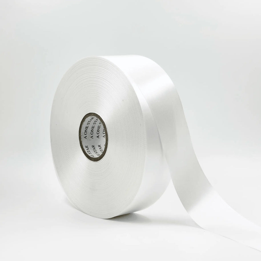 Satin Ribbon (1.5 inch) (180 meter) - White - Prismribbons