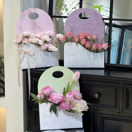 "Smile" Flower Bouquet Gift Bag (5 pcs) - Prismribbons
