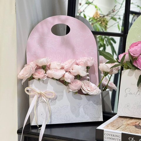 "Smile" Flower Bouquet Gift Bag (5 pcs) - Assorted - Prismribbons