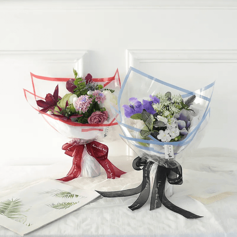 Transparent Bouquet Wrapping Sheets - Maroon (20 sheets) - Prismribbons